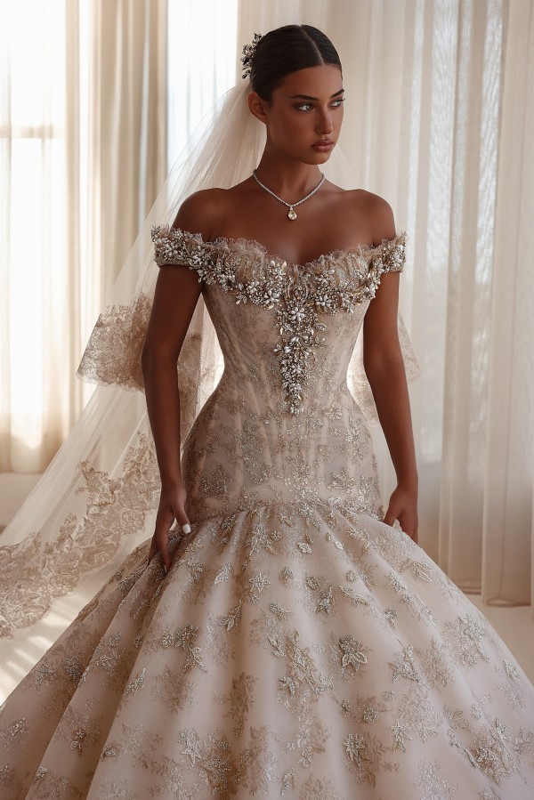 Extravagante Hochzeitskleider Spitze Meerjungfrau Stil Brautkleider Mit Glitzer