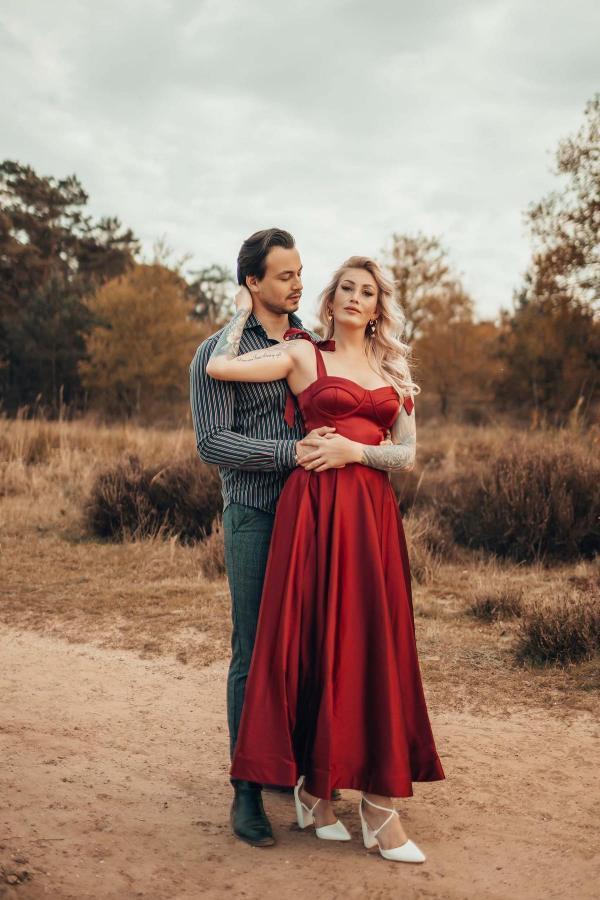 Robes de soirée courtes bordeaux | Robes de cocktail rouge pas cher