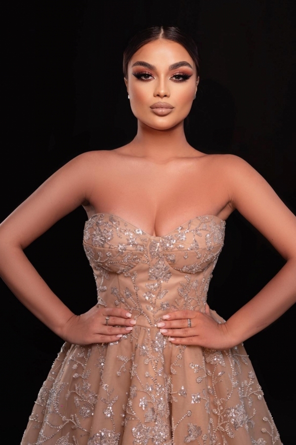 Robes de mariée champagne robes de mariée courtes avec dentelle