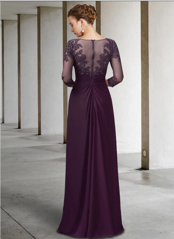 Robes de mère de mariée vintage avec manches | Mère de la Mariée Robes Longues