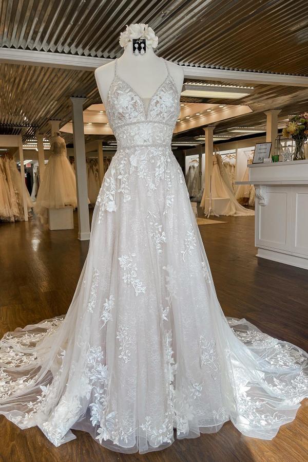 Robes de mariée modernes A ligne dentelle | Robes de mariée en ligne