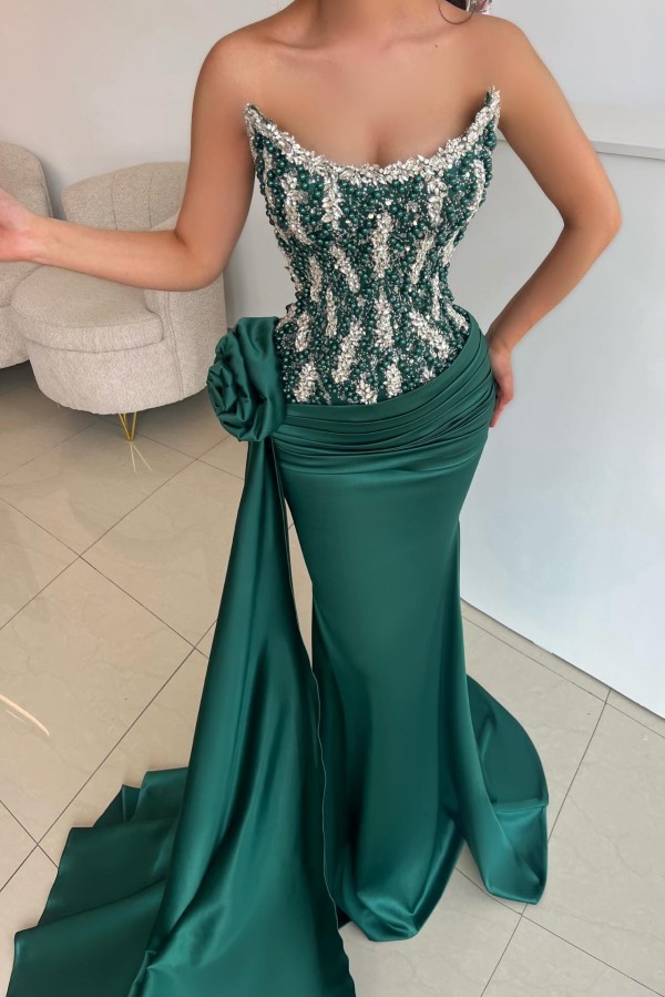 Elegante Abendkleider Lang Dunkel Grün Ballkleider Günstig Online