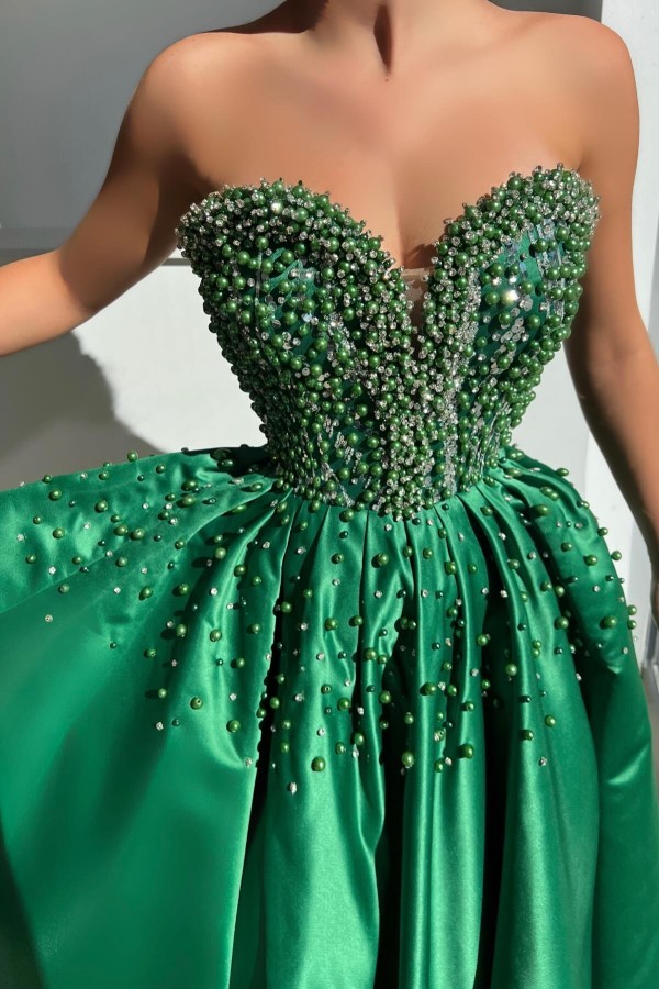 Emerald Grüne Abendkleider Lang Glitzer Ballkleider Abendmoden Online