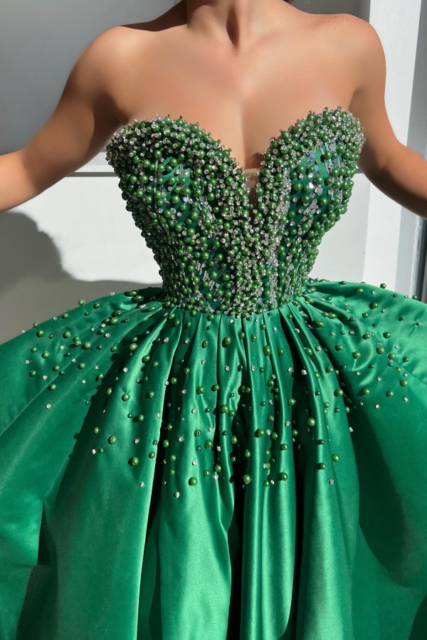 Emerald Grüne Abendkleider Lang Glitzer Ballkleider Abendmoden Online
