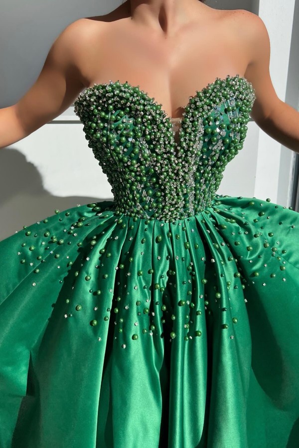 Emerald Grüne Abendkleider Lang Glitzer Ballkleider Abendmoden Online
