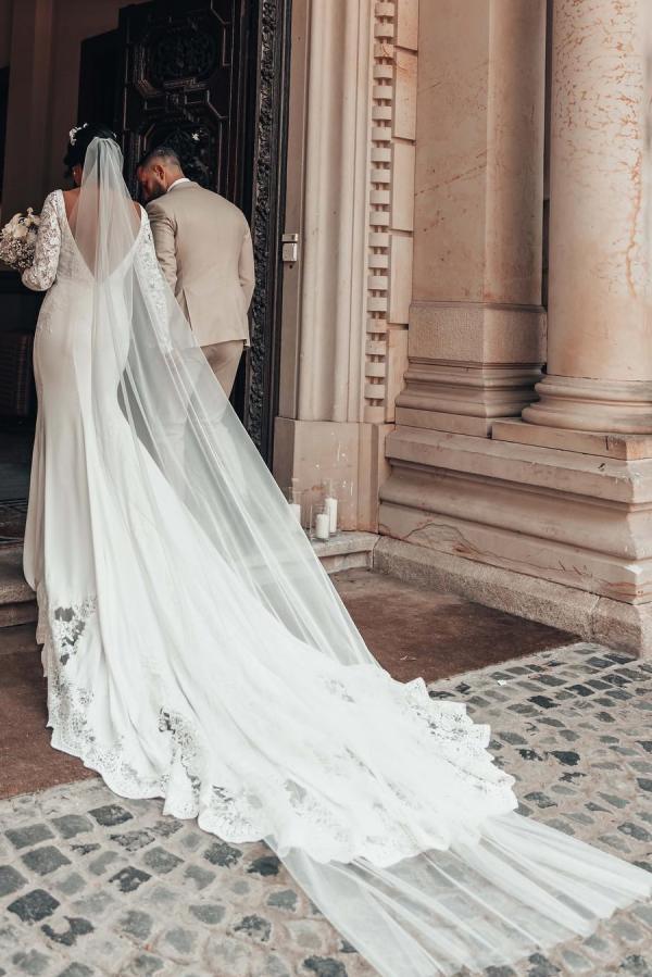Magnifiques robes de mariée avec manches | Robes de mariée sirène en dentelle