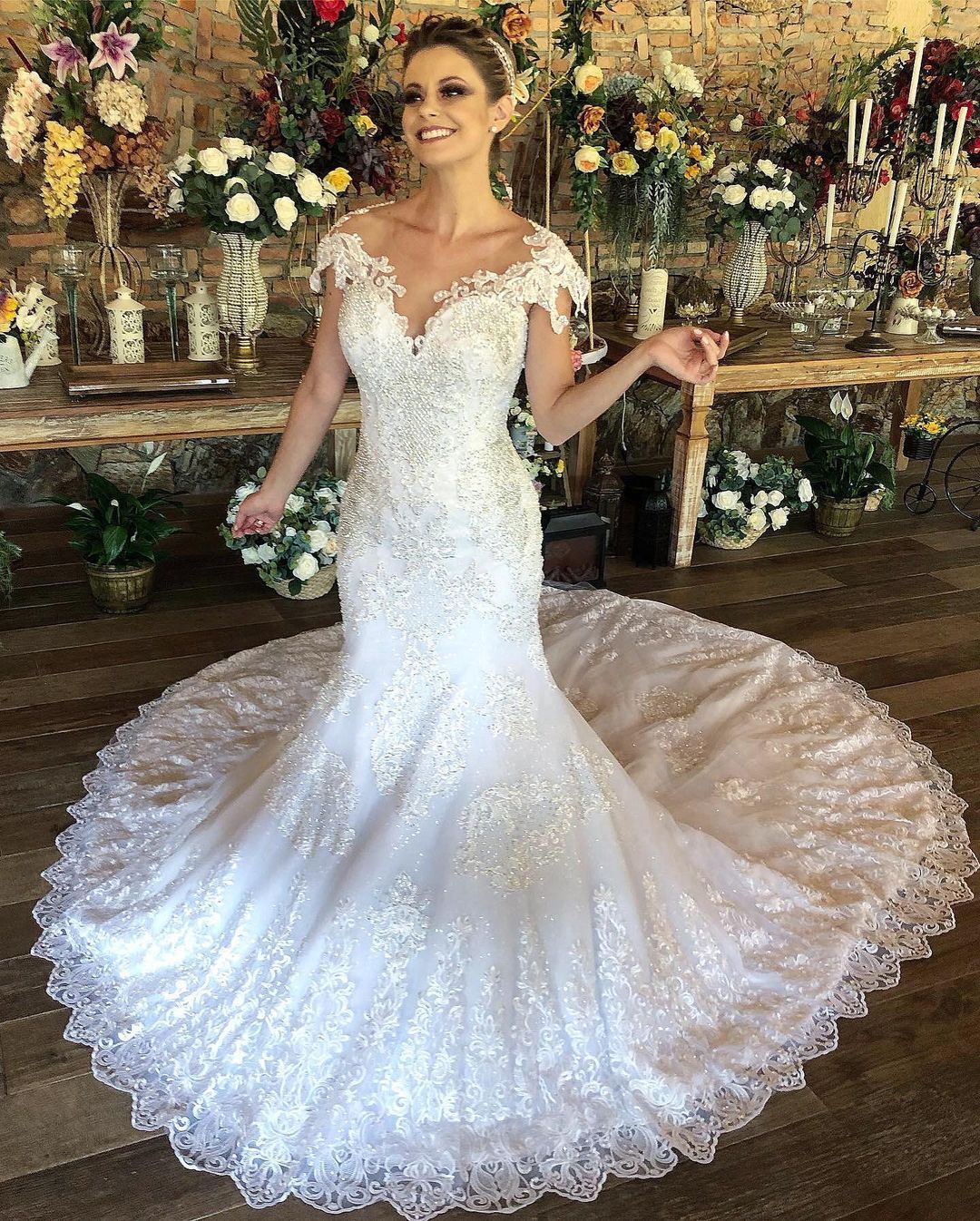 Magnifiques robes de mariée sirène | robes de mariée avec dentelle