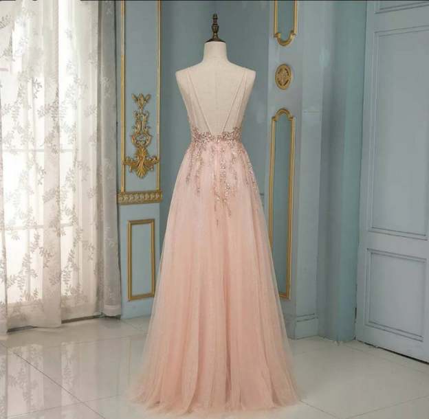 Robes de soirée longues avec paillettes | Robe de soirée décolleté en V