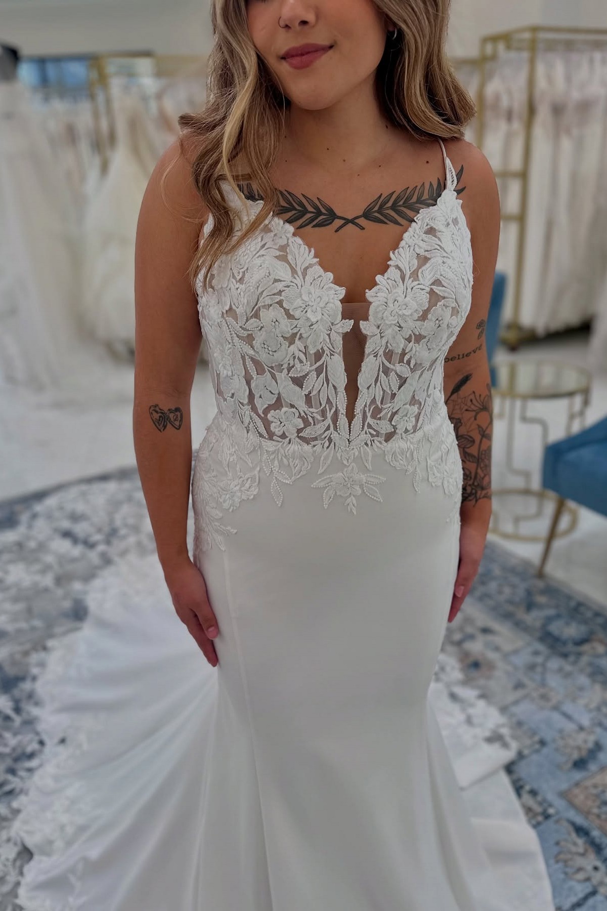 Günstige Hochzeitskleider mit Spitze Brautkleider Meerjungfrau Stil
