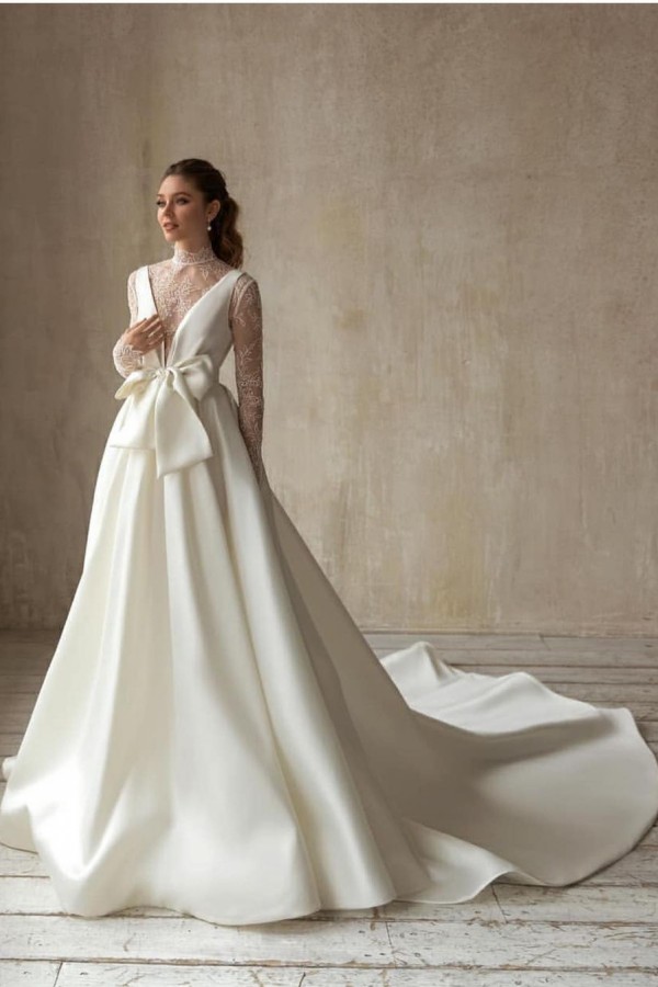 Robe de mariée simple ligne A | Robes de mariée à manches