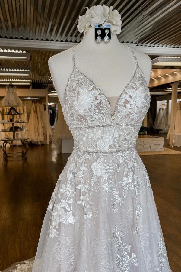 Robes de mariée modernes A ligne dentelle | Robes de mariée en ligne