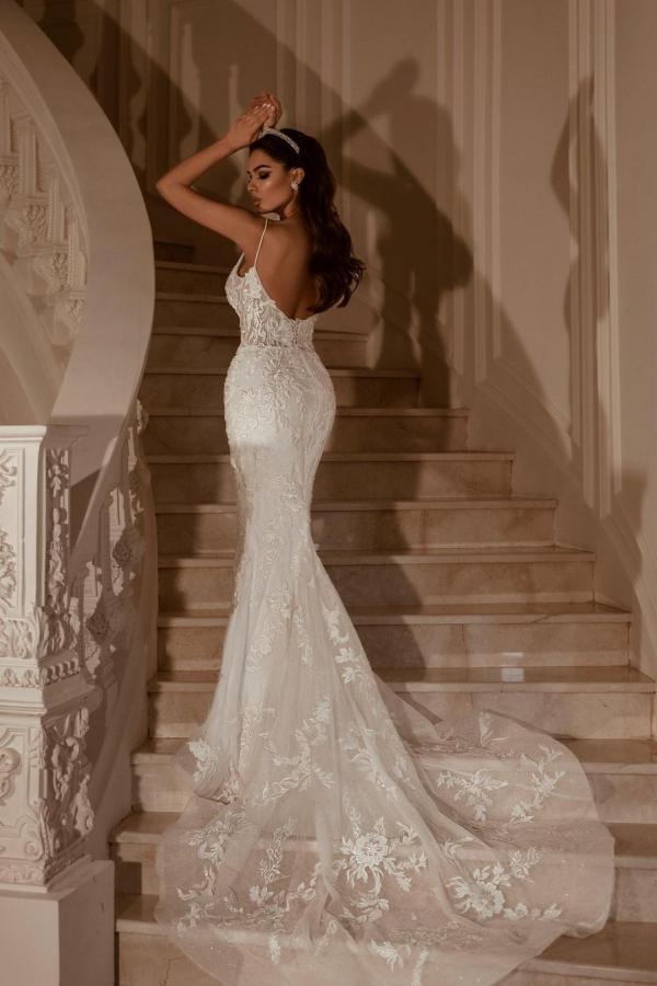 Robe de mariée élégante avec dentelle | Robes de mariée sirène