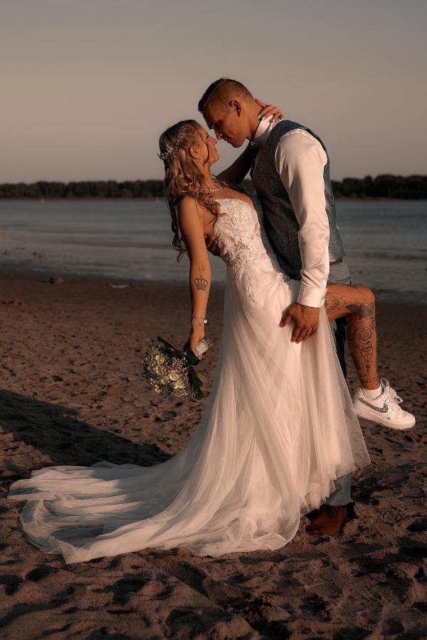 Robes de mariée bohèmes, robes de mariée d'été simples en mousseline de soie, bon marché