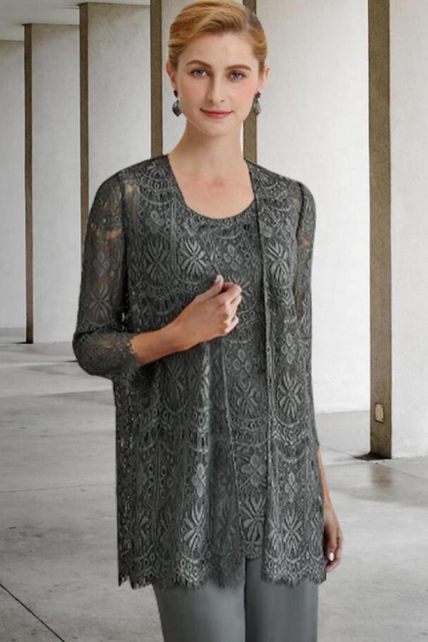 Robe de mère de mariée en dentelle | Robe de mère de mariée pas cher 3 pièces