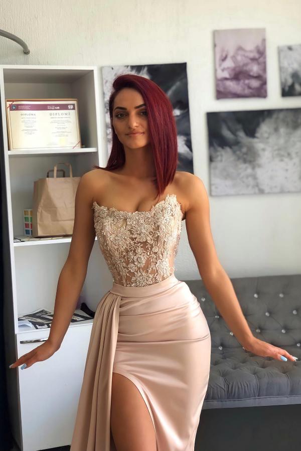 Robe de soirée bustier chic | Robe de cocktail dentelles unique