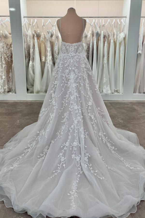 Robes de mariée de créateurs Une ligne de robe de mariée en dentelle en ligne