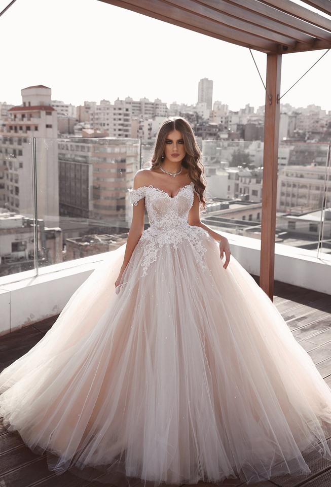 Robe de mariée princesse tulle chic | Robe de mariage princesse épaules nues