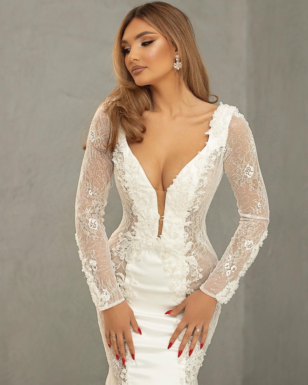 Belles robes de mariée en dentelle de sirène | Robes de mariée à manches