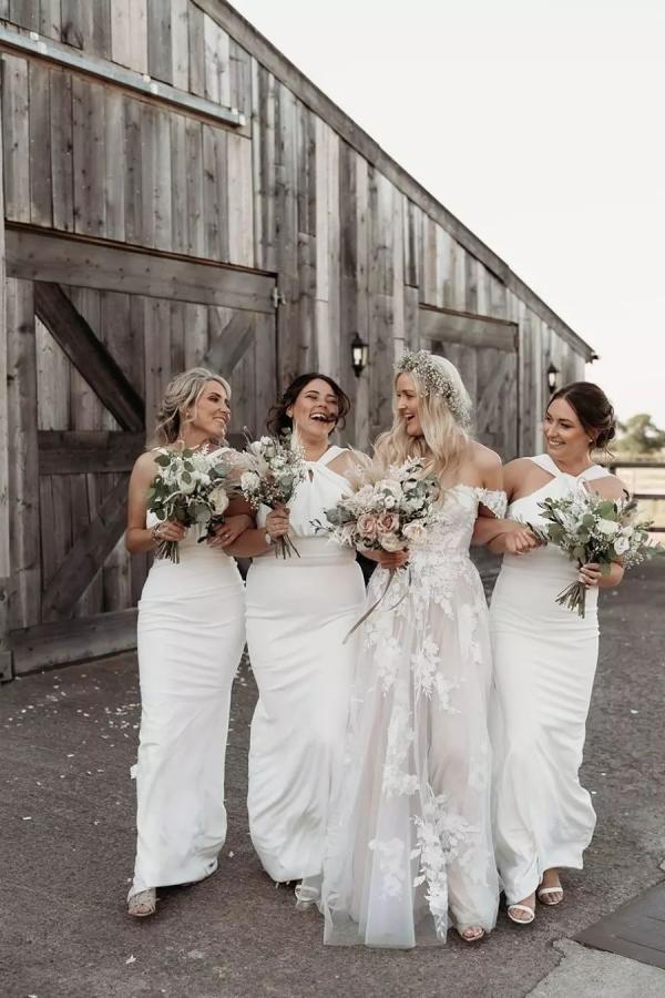 Robes de mariée Boho pas cher | Robes de mariée Ligne A en dentelle