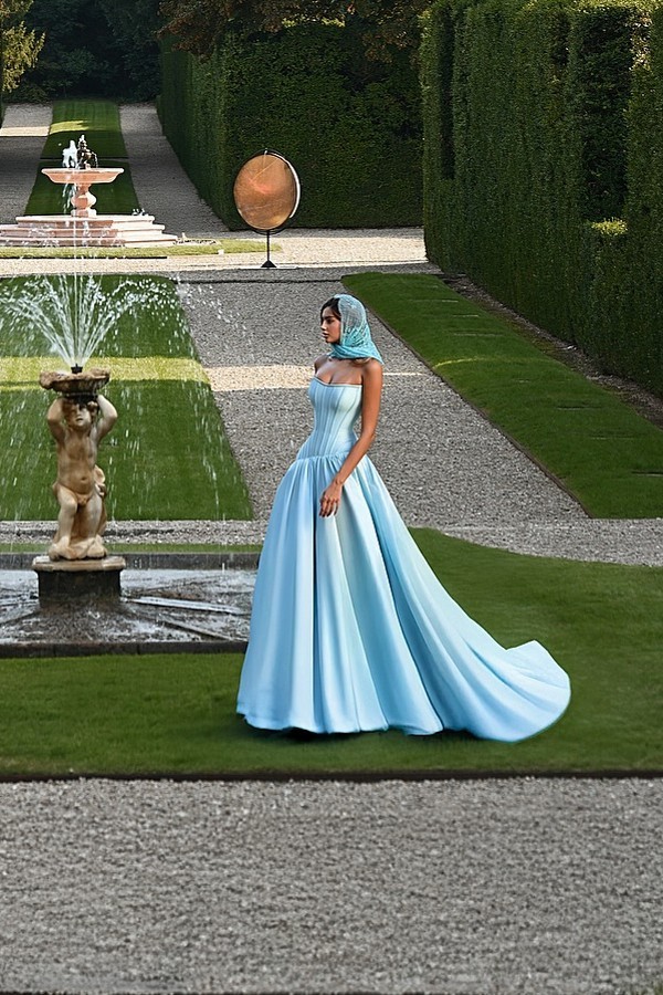 Schlichte Abendkleider Lang Himmel Blau Ballkleider Günstig Online
