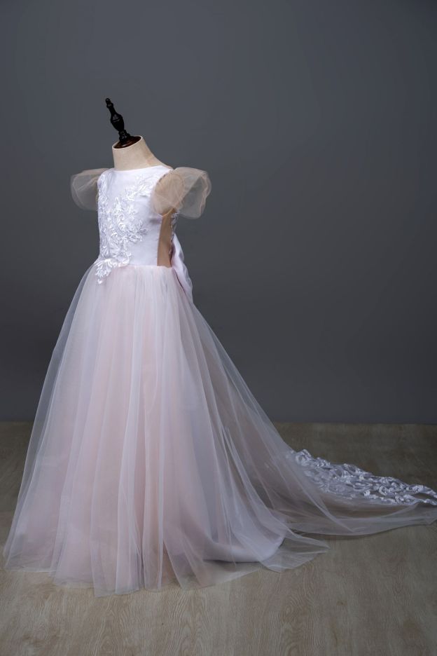robe de demoiselle d'honneur d’enfant luxueux princesse haute couture