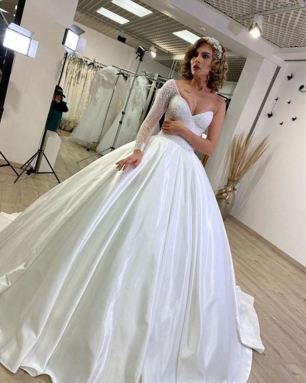 Robes de mariée de luxe princesse | Robes de mariée à manches