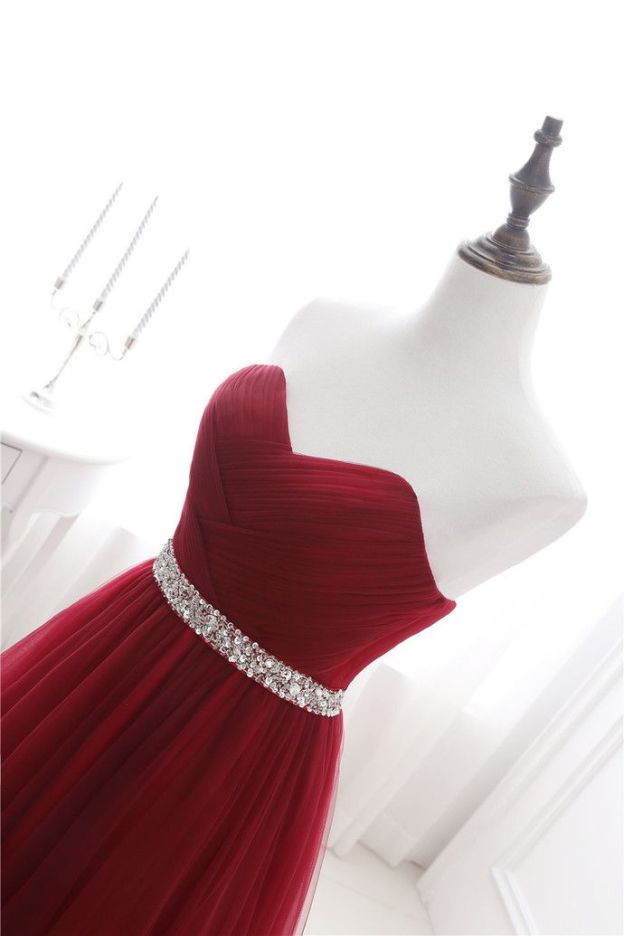 Robe de soirée A-ligne tulle épaules nues avec cristaux | Robe de bal A-ligne longue chic