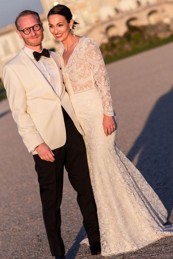 Robe de mariée manches longues avec dentelle | Robe de mariée sirène en ligne