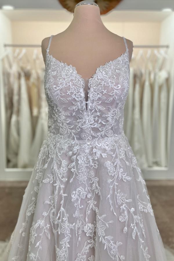 Robes de mariée de créateurs Une ligne de robe de mariée en dentelle en ligne