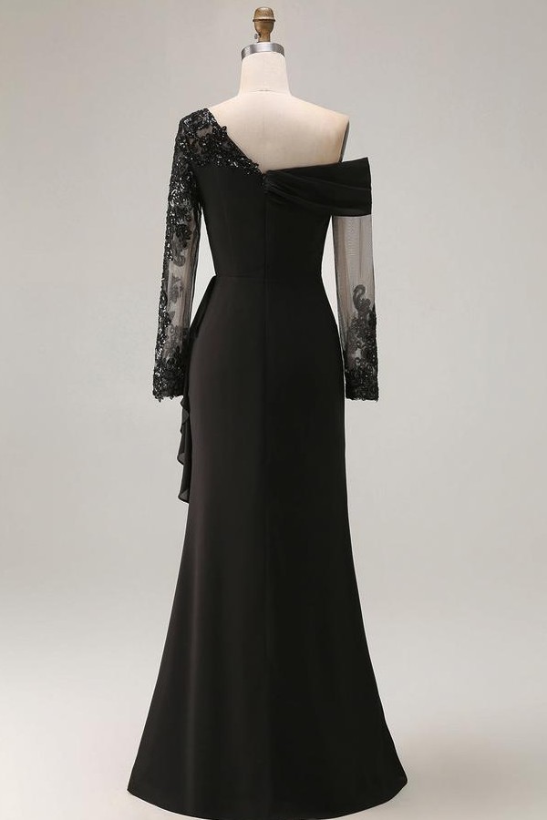Schwarze Brautmutterkleider Lang Mit ?rmel Festliche Kleider Brautmutter
