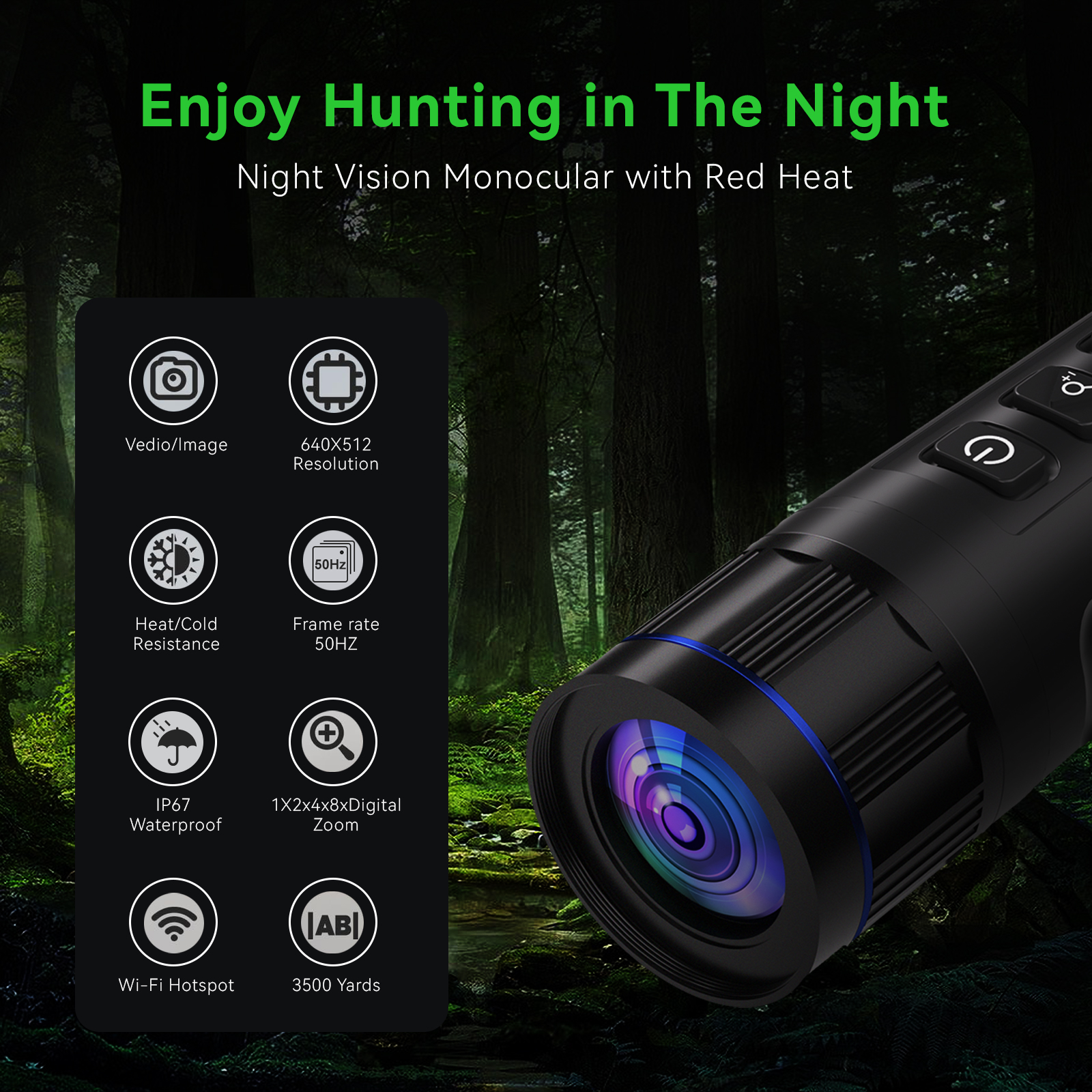 Handheld 640*512 Thermal Monocular Sight 640x512 Resolution 15/19/25mm Focal Length Night Vision Thermal Monocular Scope