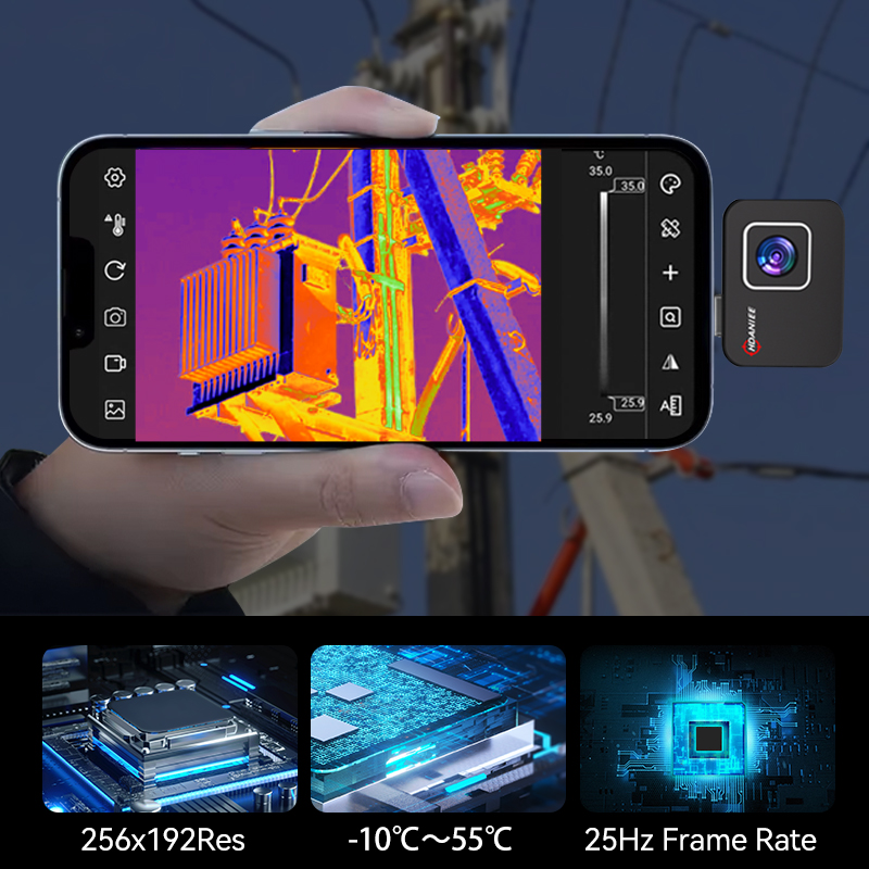 USB Infrared Thermal Imager Mobile Phone 256*192 Pixels Type-C With Adapter Support Android Smartphone Thermal Camera