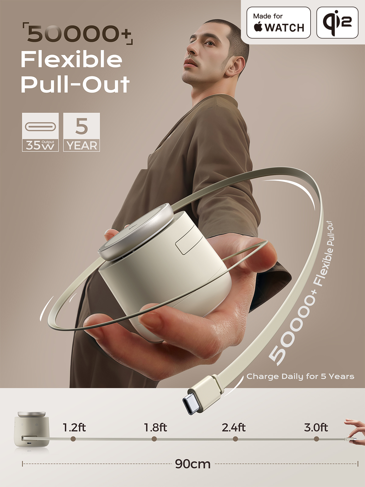 3 in 1 for Qi2 15W Apple Magsafe Wireless Charging Station Dock | Threekey MFI Certified