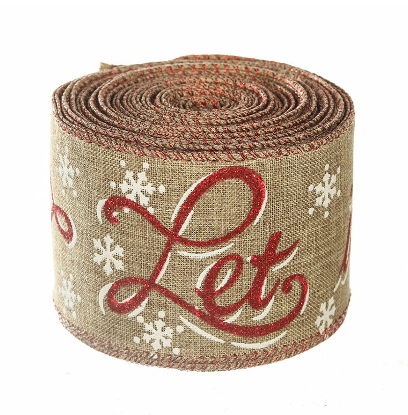 Cinta de Yute Navideña con Letras y Copos