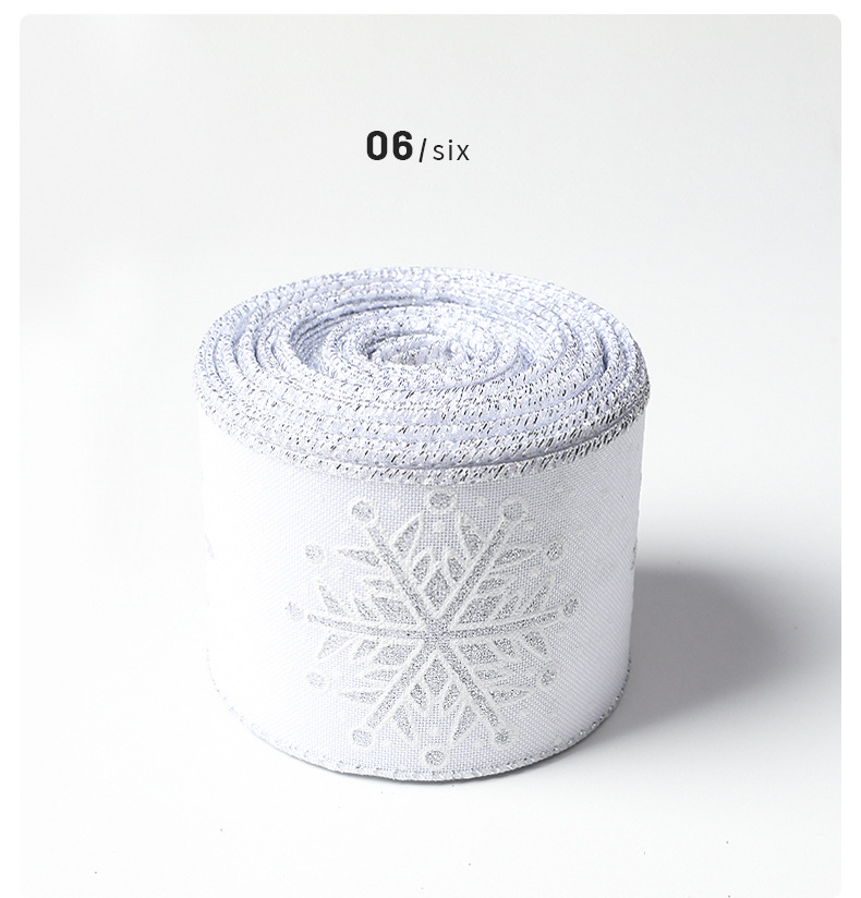 Cinta Navideña Lino Copos Nieve | Mayoreo Fábrica | Envío DDP Incluido