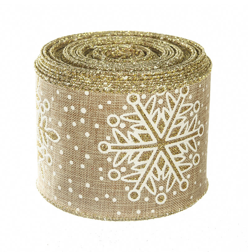 Cinta de Yute Navideña con Letras y Copos