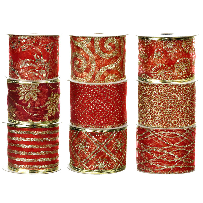 [Copy]Cinta Navideña 6.3cm Blanca con Rombos y Purpurina