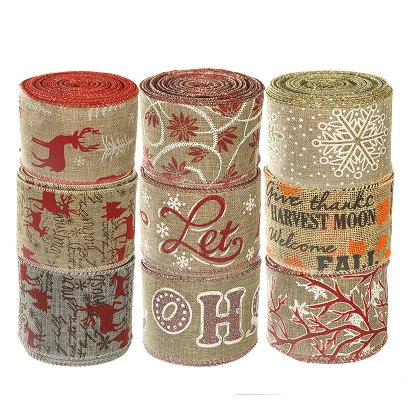 Cinta de Yute Navideña con Letras y Copos