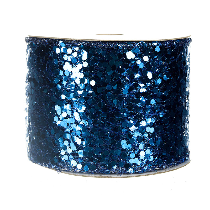 Cinta Navideña con Puntos y Purpurina Dorada