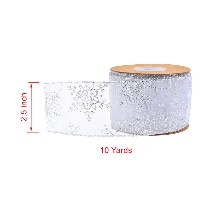 Cinta Navideña con Copos de Nieve | Mayorista | Envío con Impuestos Incluidos | 9m (10yd)