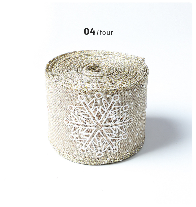 Cinta Navideña Lino Copos Nieve | Mayoreo Fábrica | Envío DDP Incluido