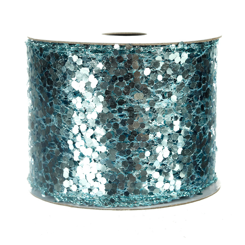 Cinta Navideña con Puntos y Purpurina Dorada