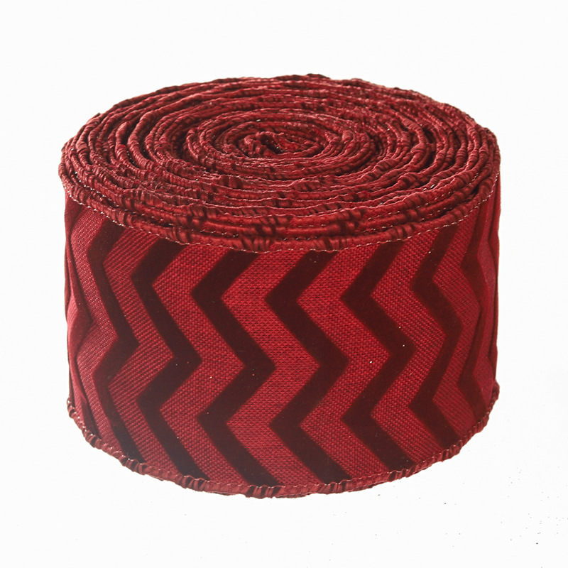 Cinta de Yute 6.3cm con Cuadrícula y Copos de Nieve 