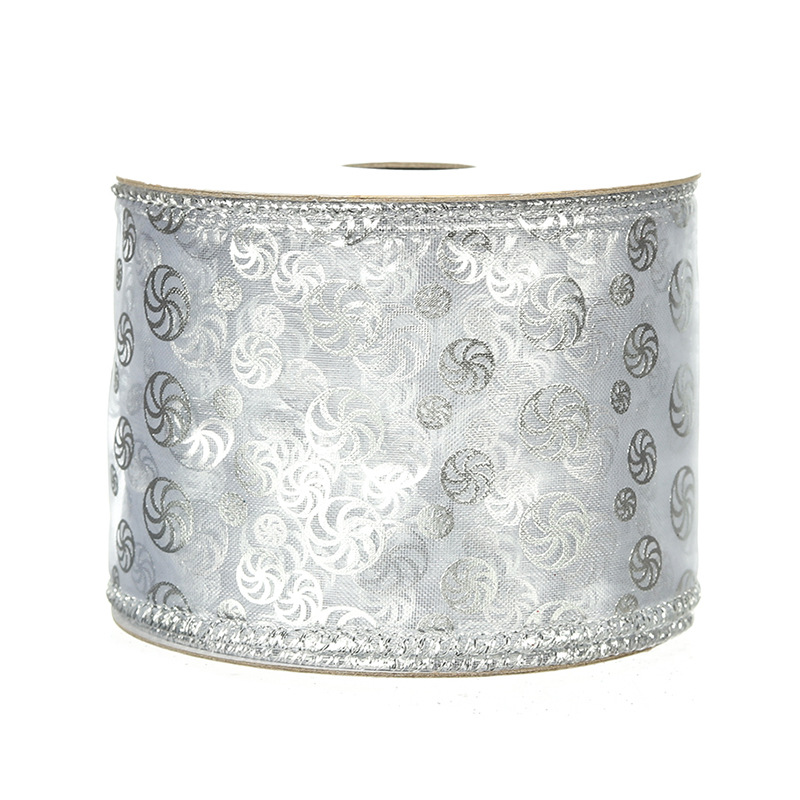 Cinta Plateada de Yute Navideña con Costura Overlock