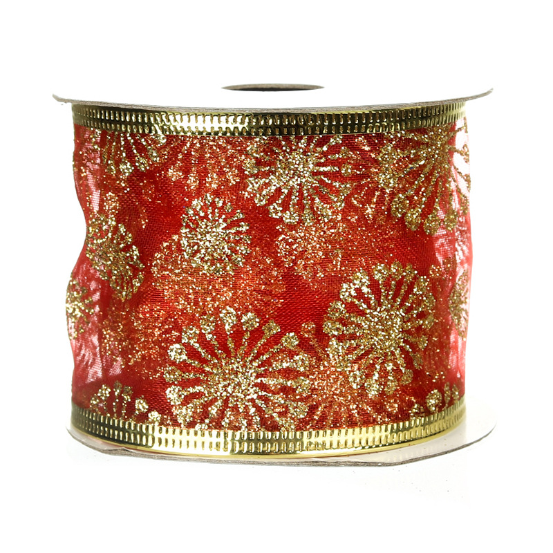 [Copy]Cinta Navideña 6.3cm Blanca con Rombos y Purpurina