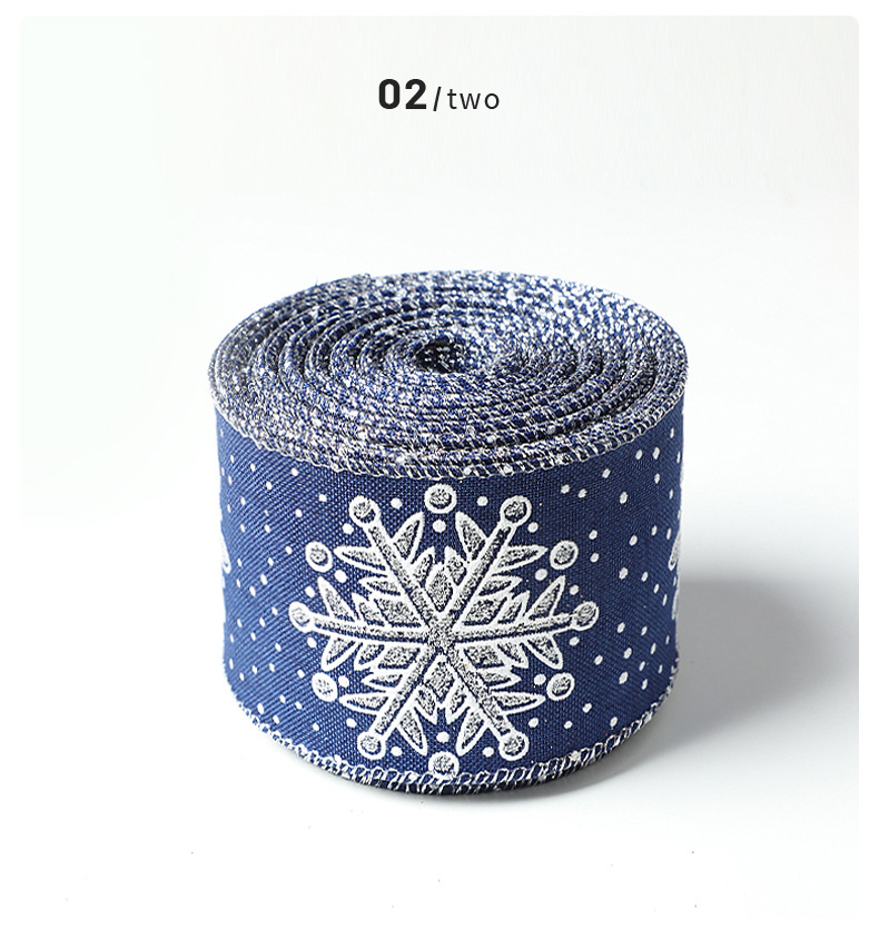 Cinta Navideña Lino Copos Nieve | Mayoreo Fábrica | Envío DDP Incluido