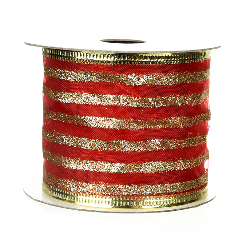 [Copy]Cinta Navideña 6.3cm Blanca con Rombos y Purpurina