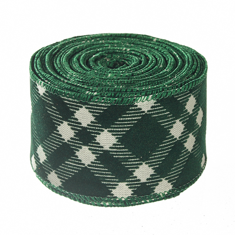 Cinta de Yute 6.3cm con Cuadrícula y Copos de Nieve 