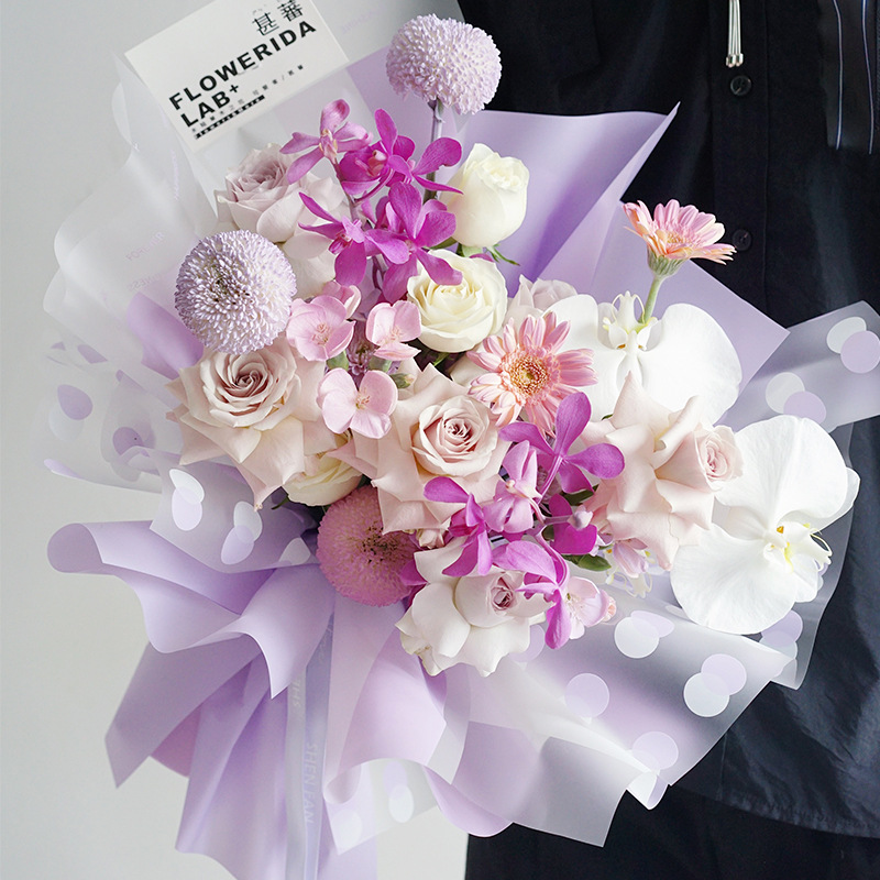 círculo de papel floral transparente（08#）