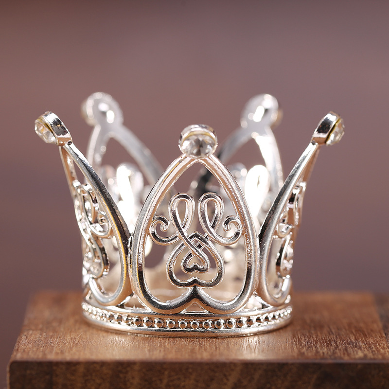 Decoración Infantil para Tarta con Gotas de Agua y Pedrería de Corazones Dobles（12#）